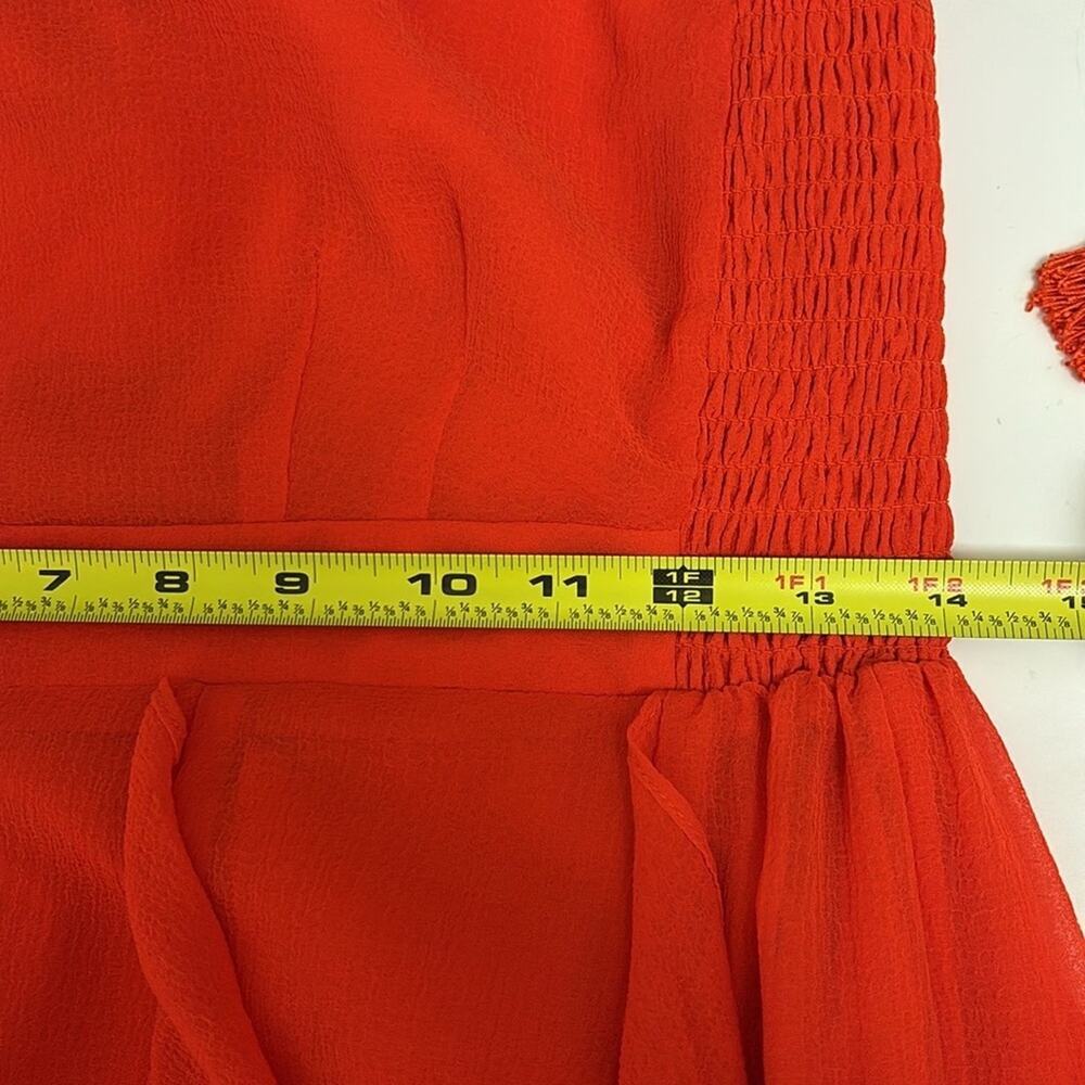INC maxi ruffle dress fun one shoulder color bright cosmic orange size M party - Picture 11 of 14